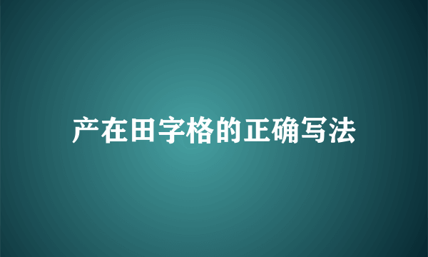 产在田字格的正确写法