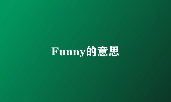 Funny的意思