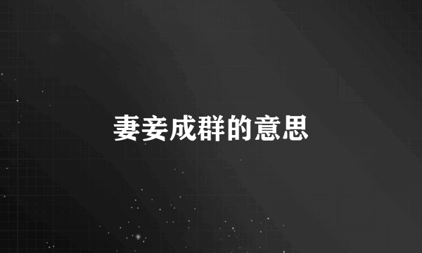 妻妾成群的意思