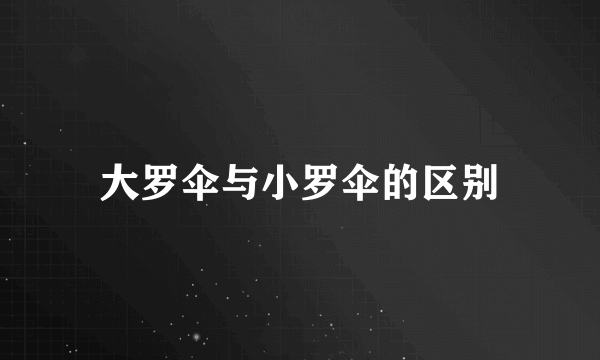 大罗伞与小罗伞的区别