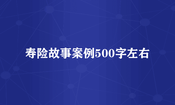 寿险故事案例500字左右