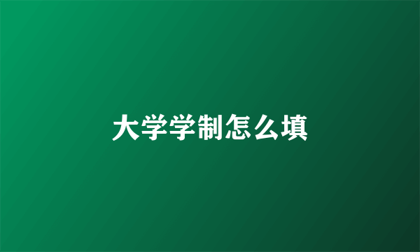 大学学制怎么填