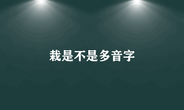 栽是不是多音字