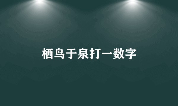 栖鸟于泉打一数字