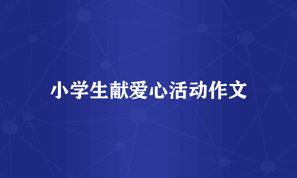 小学生献爱心活动作文