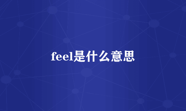 feel是什么意思