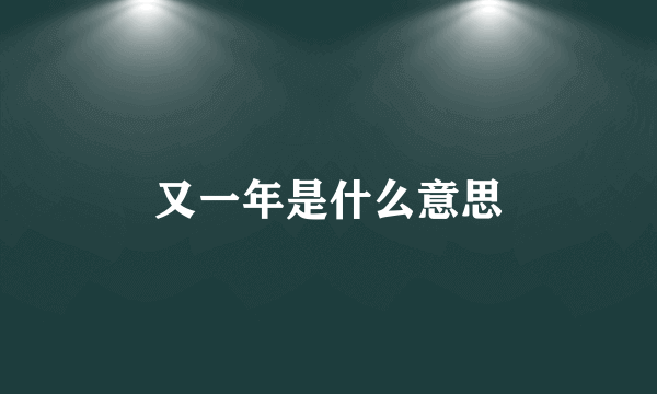 又一年是什么意思
