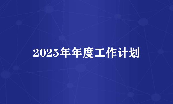 2025年年度工作计划