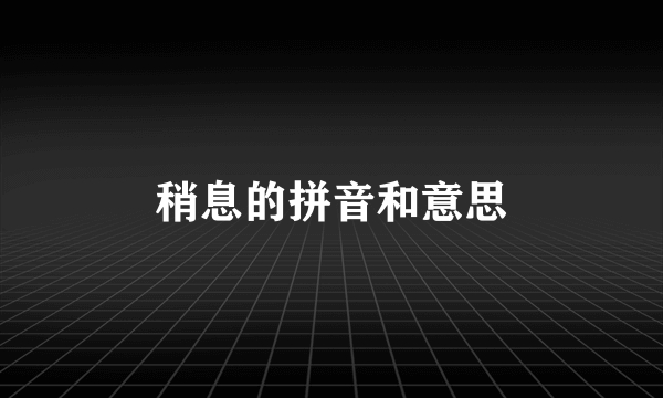 稍息的拼音和意思