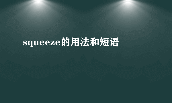 squeeze的用法和短语