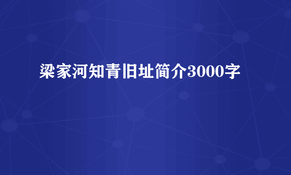梁家河知青旧址简介3000字