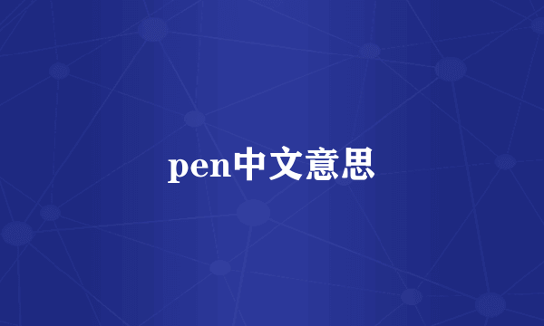 pen中文意思