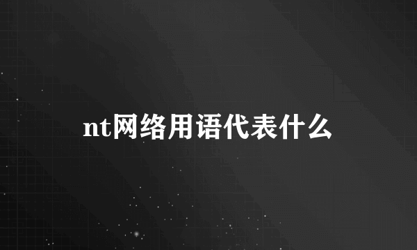 nt网络用语代表什么