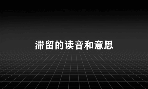 滞留的读音和意思
