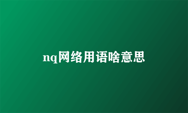 nq网络用语啥意思