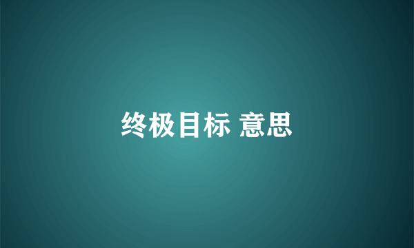 终极目标 意思
