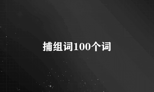 捕组词100个词
