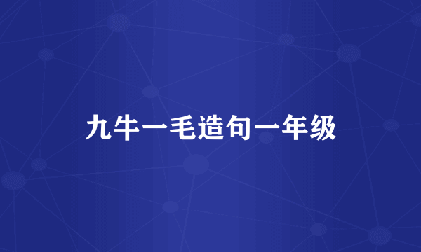 九牛一毛造句一年级