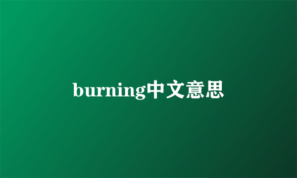 burning中文意思