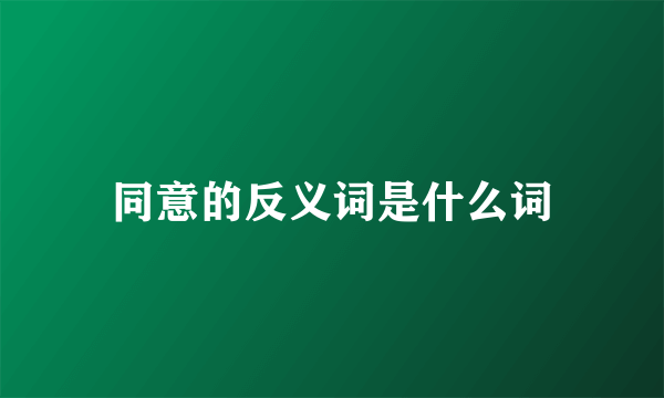 同意的反义词是什么词