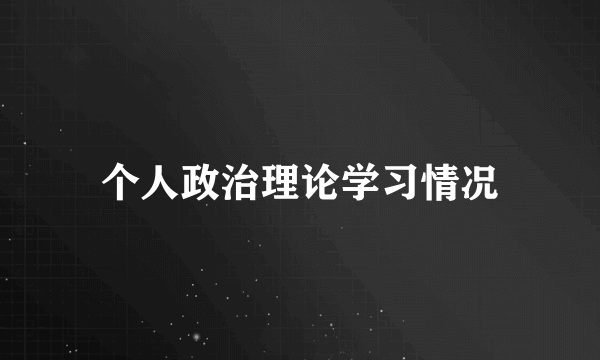 个人政治理论学习情况