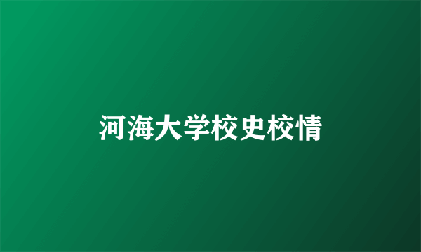 河海大学校史校情