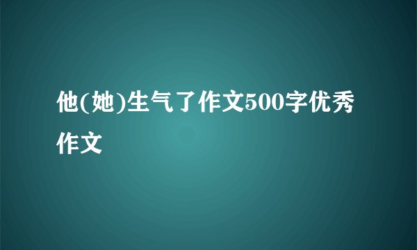 他(她)生气了作文500字优秀作文