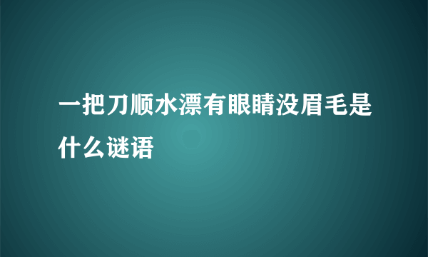 一把刀顺水漂有眼睛没眉毛是什么谜语