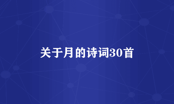 关于月的诗词30首