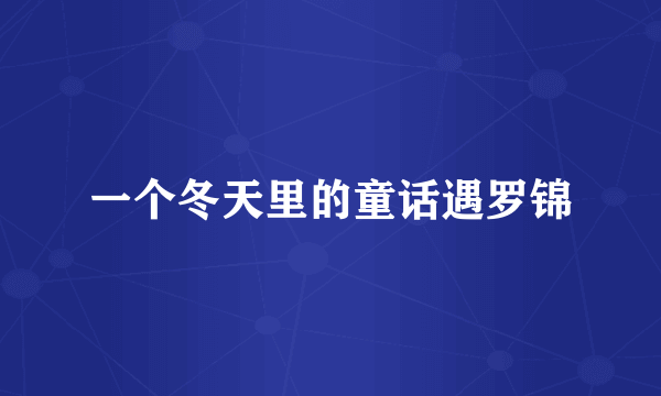一个冬天里的童话遇罗锦