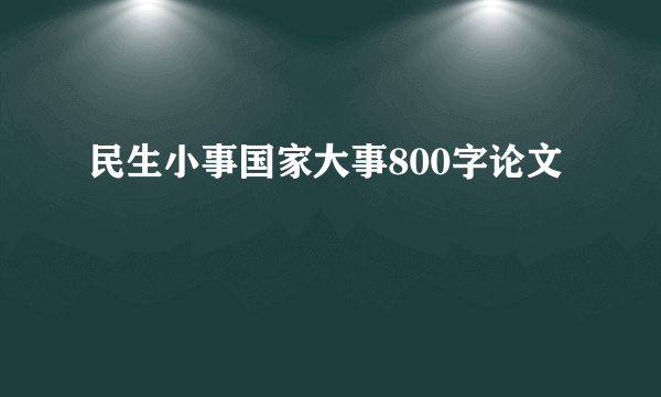 民生小事国家大事800字论文