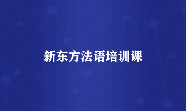 新东方法语培训课