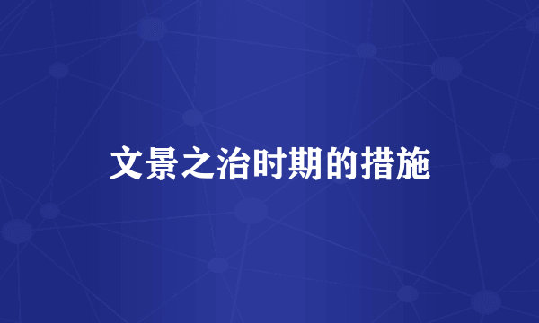 文景之治时期的措施