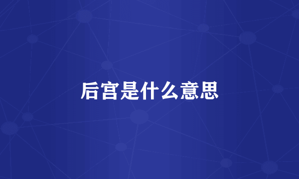 后宫是什么意思