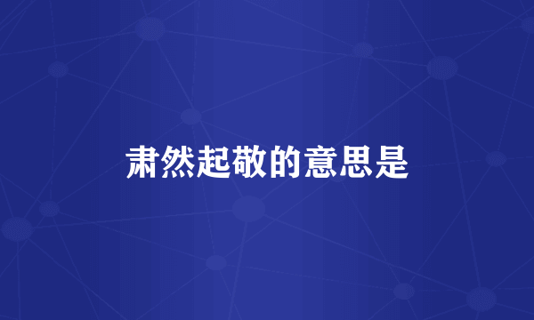 肃然起敬的意思是