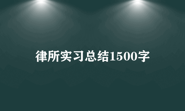 律所实习总结1500字