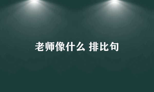 老师像什么 排比句