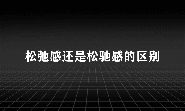 松弛感还是松驰感的区别