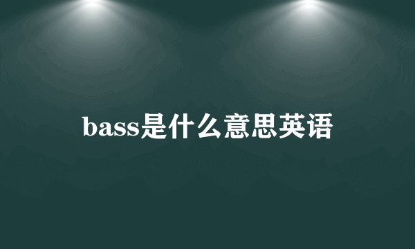 bass是什么意思英语