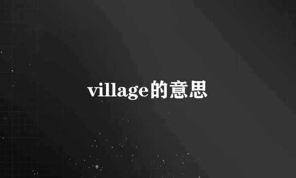 village的意思