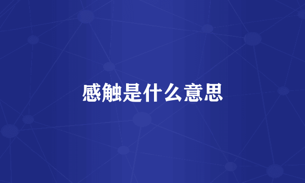感触是什么意思