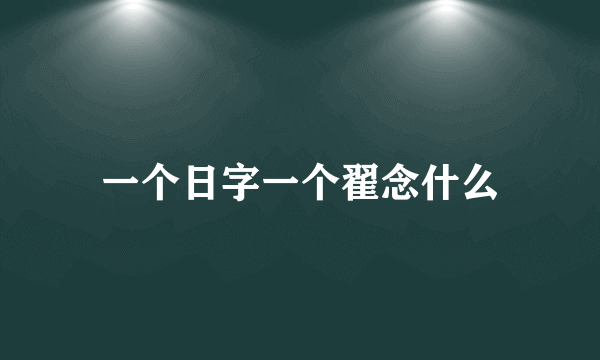 一个日字一个翟念什么