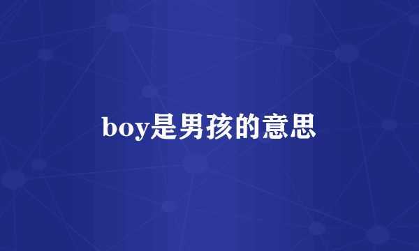 boy是男孩的意思