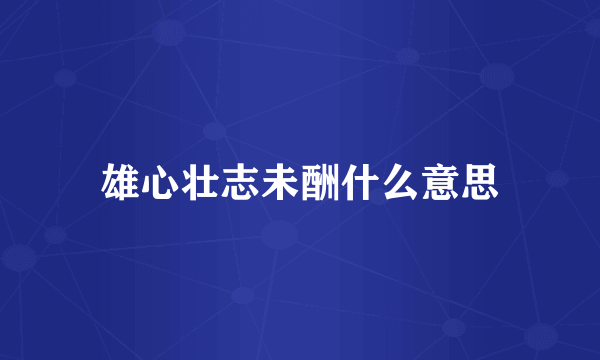 雄心壮志未酬什么意思