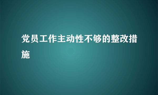 党员工作主动性不够的整改措施