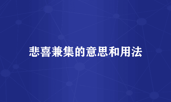 悲喜兼集的意思和用法
