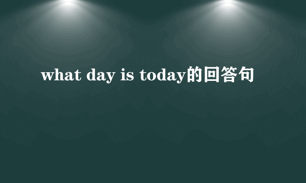what day is today的回答句