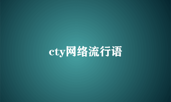 cty网络流行语