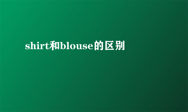 shirt和blouse的区别