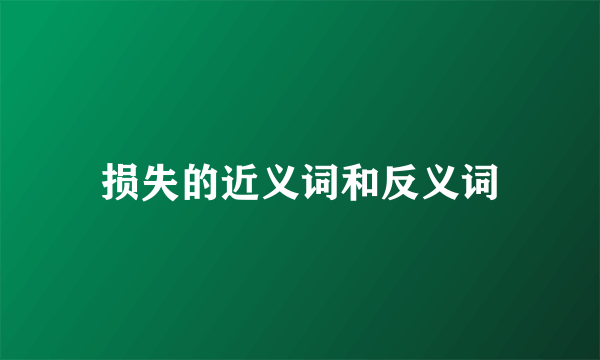 损失的近义词和反义词